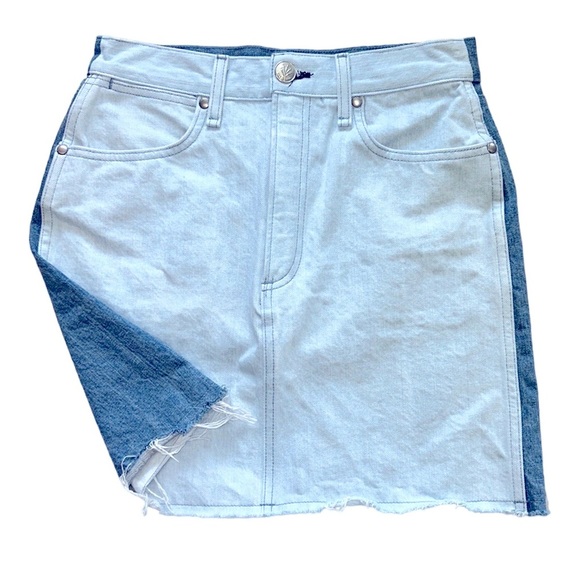 Rag & Bone Double Blues Denim Skirt High Rise Mini‎ Coastal Blue Women’s 26 - Picture 1 of 6